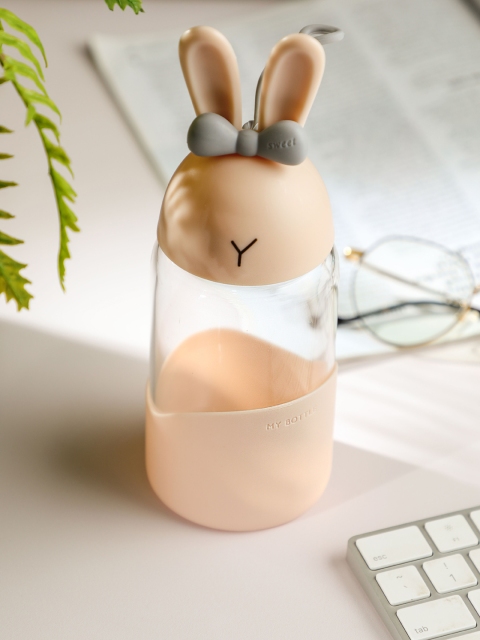 

YOYOSO Pack Of 2 Beige & Transparent Colourblocked Water Bottle