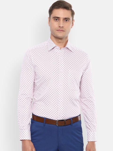 

Louis Philippe Men White & Pink Regular Fit Printed Casual Shirt