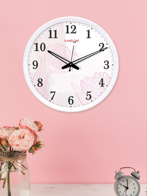 

RANDOM White & Pink Printed 30cm Analogue Wall Clock