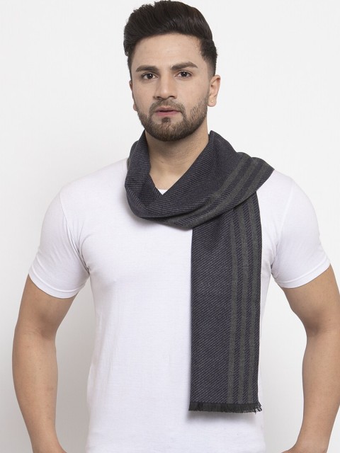 

Calvadoss Men Navy Blue & Grey Striped Premium Muffler