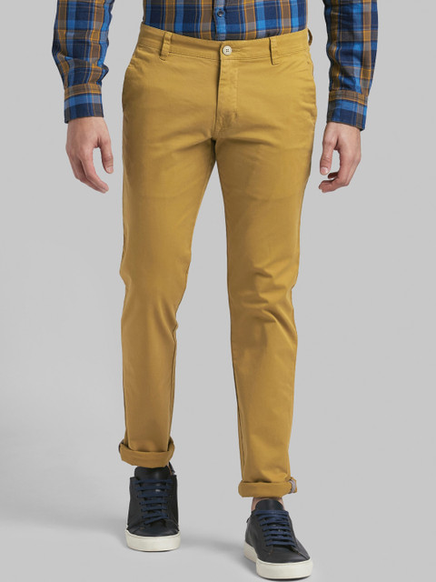 

Parx Men Yellow Skinny Fit Solid Regular Trousers