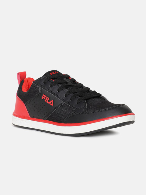 

FILA Men Black & Red Colourblocked Sneakers