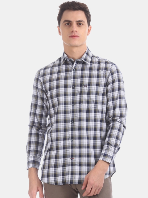 

Arrow Sport Men Navy Blue & White Regular Fit Checked Casual Shirt
