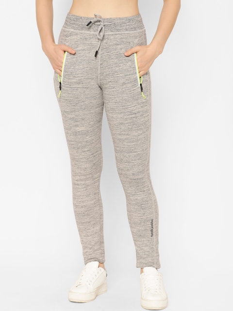 

SAPPER Women Grey-Melange Textured Track Pants