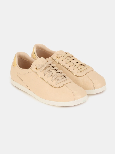 

Cole Haan Women Nude-Coloured Solid Leather Sneakers