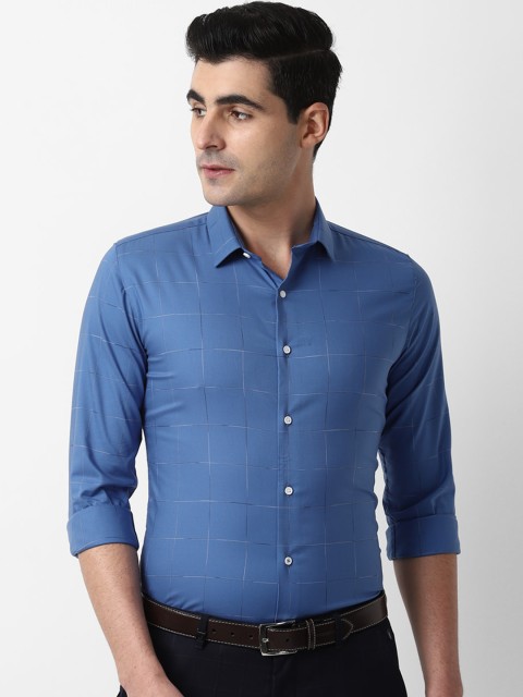 

Louis Philippe Sport Men Blue Slim Fit Checked Casual Shirt