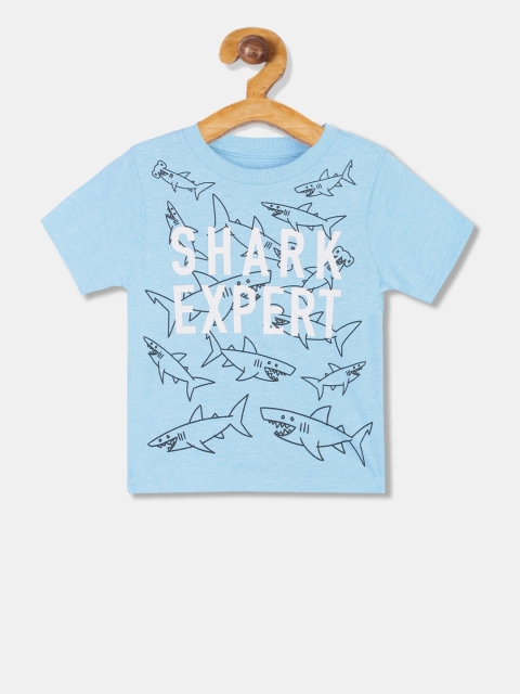 

The Childrens Place Boys Blue Printed Round Neck T-shirt