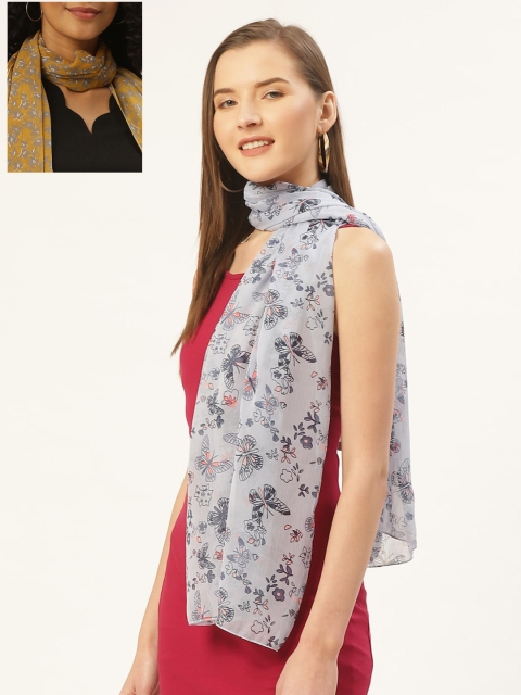 

Trend Arrest Women Pack Of 2 Printed Scarves, Yellow