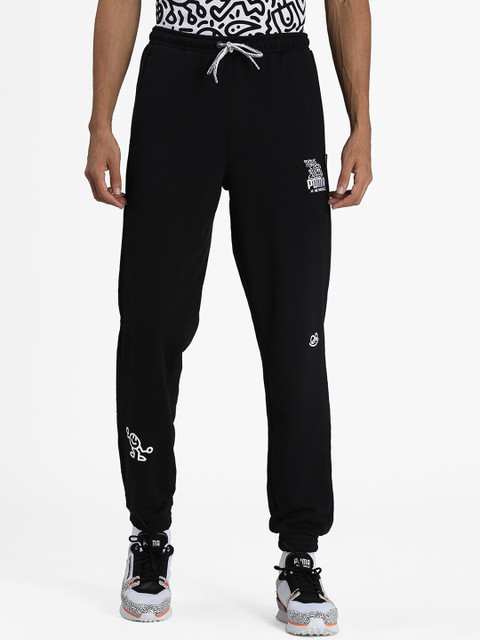 

Puma Men Black Solid Straight-Fit Track Pants