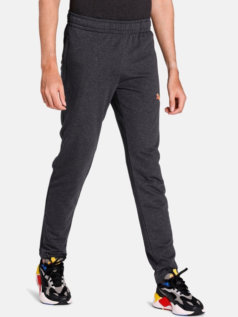 

Puma Men Charcoal Grey Solid Grid Graphics Straight-Fit Track Pants