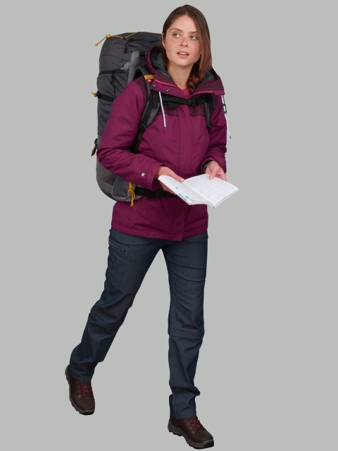

FORCLAZ By Decathlon Women Pink Printed Insulator Solid Jacket