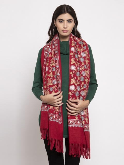 

Global Republic Maroon Embroidered Stole