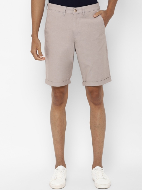 

Allen Solly Men Grey Solid Slim Fit Regular Shorts