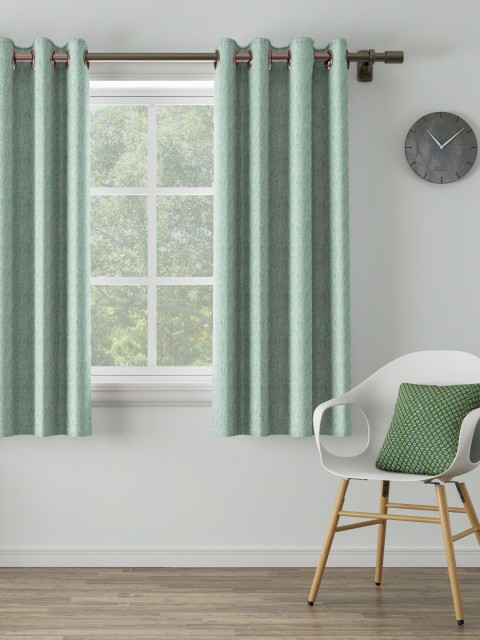 

DDecor Turquoise Blue Printed Single Curtain