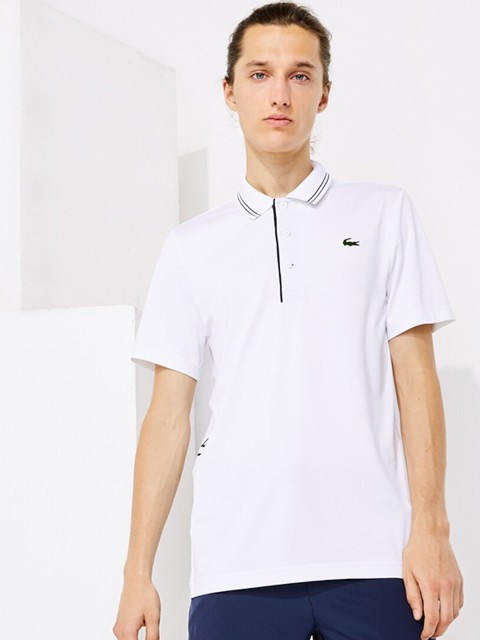 

Lacoste Men White Solid Polo Collar T-shirt