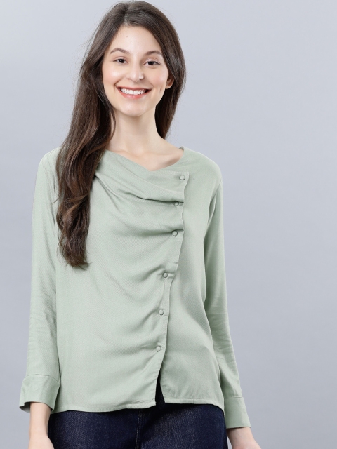 

Tokyo Talkies Women Green Solid Top