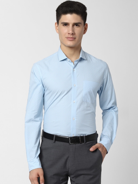 

Peter England Men Blue & White Slim Fit Checked Casual Shirt