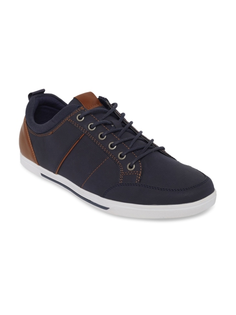 

Call It Spring Men Navy Blue & Brown Colourblocked Sneakers
