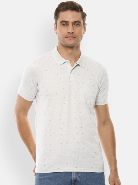 

Louis Philippe Men White Printed Polo Collar T-shirt