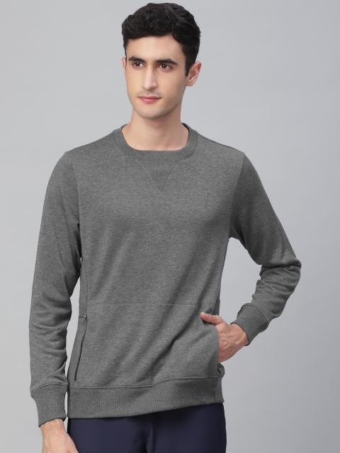 

ASICS Men Grey Solid Sweatshirt