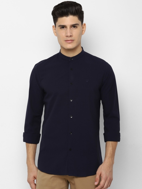 

Allen Solly Men Navy Blue Slim Fit Solid Casual Shirt
