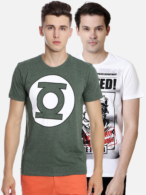 

Free Authority DC COMIC Printed Pack of 2 Tshirt for Men, Green