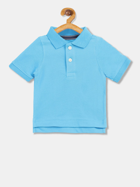 

The Childrens Place Boys Blue Solid Polo Collar T-shirt