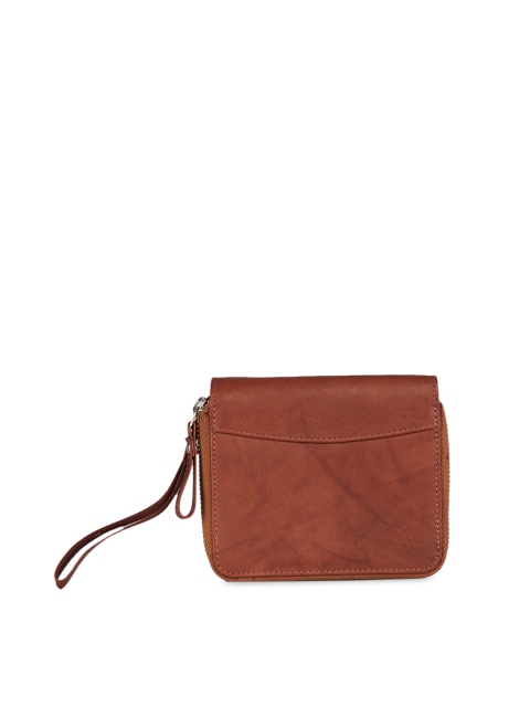 

GENWAYNE Women Brown Solid Zip Around Wallet