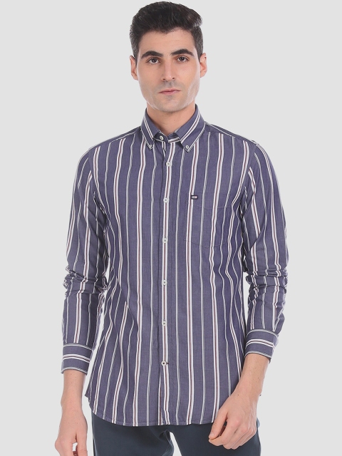 

Arrow Sport Men Blue & White Regular Fit Striped Casual Shirt
