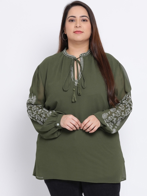 

Oxolloxo Women Olive Green Solid Top