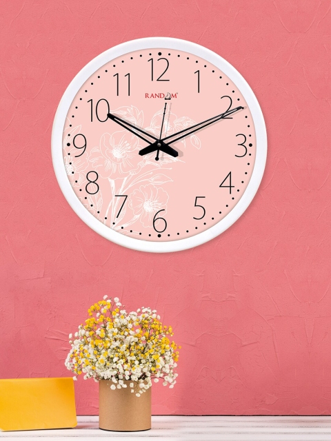 

RANDOM Pink & White Printed Round-Shaped Analogue Wall Clock With Glass