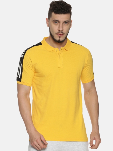 

ATTIITUDE Men Yellow Printed Polo Collar T-shirt