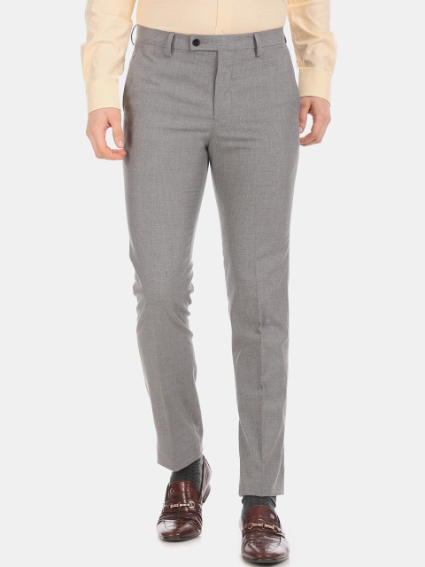 

Arrow Men Grey Regular Fit Solid Formal Trousers