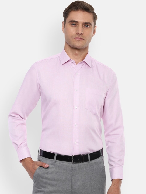 

Van Heusen Men Pink Regular Fit Self Design Cotton Casual Shirt