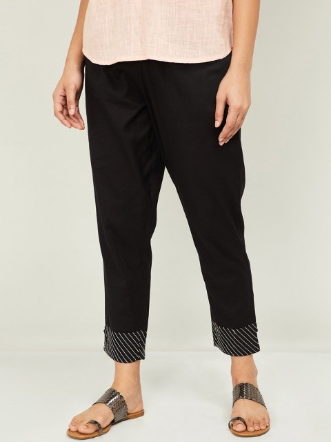 

Melange by Lifestyle Women Black Regular Fit Solid Regular Trousers