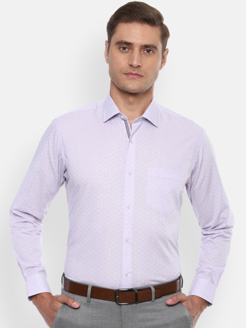 

Van Heusen Men Lavender Regular Fit Self Design Casual Shirt