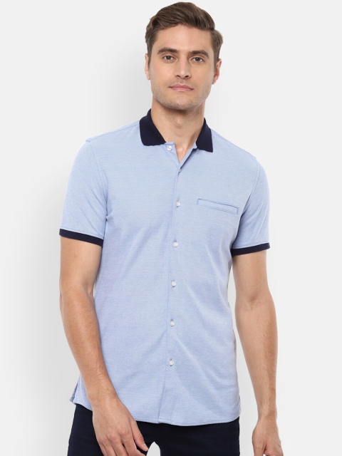 

Louis Philippe Jeans Men Blue Slim Fit Solid Casual Shirt