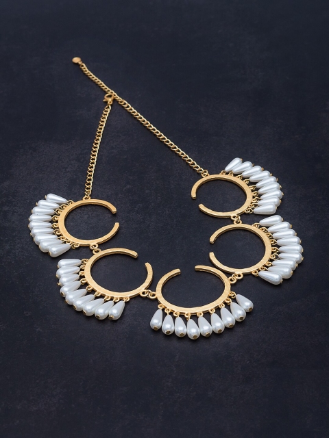 

Golden Peacock Gold-Toned & White Statement Necklace