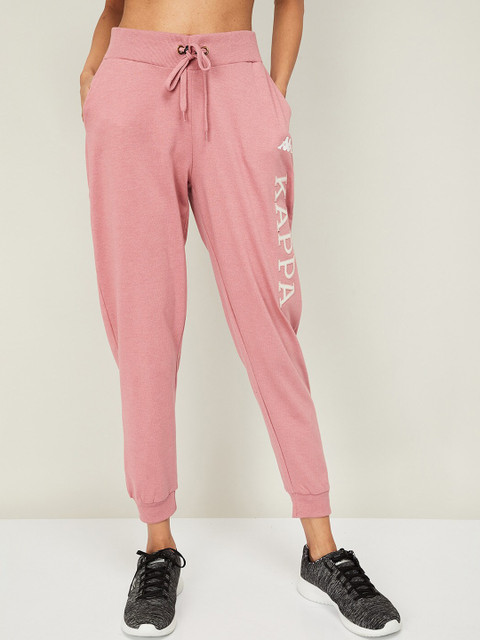 

Kappa Women Pink & White Solid Straight-Fit Joggers