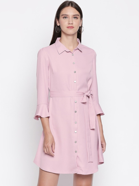 

Mesmerize Women Purple Solid Shirt Dress