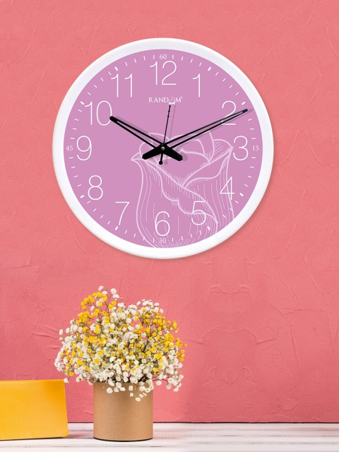 

RANDOM White & Purple Printed Round Shaped Analogue Wall Clock