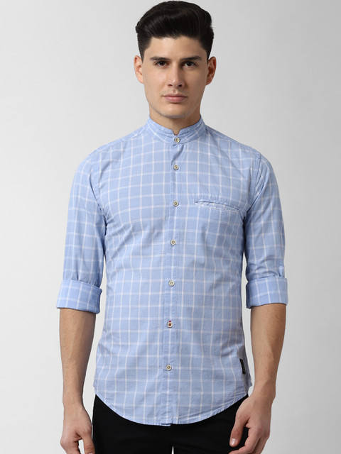 

Peter England Casuals Men Blue Slim Fit Checked Casual Shirt
