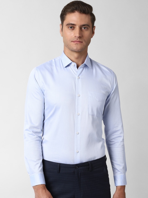 

Peter England Elite Men Blue Slim Fit Self Design Casual Shirt