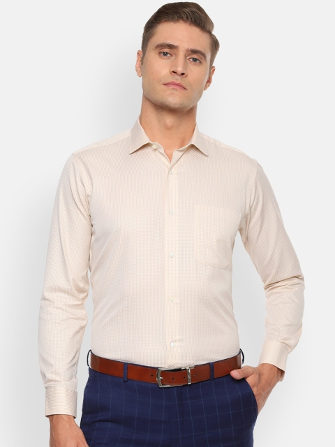 

Van Heusen Men Beige Regular Fit Self Design Casual Shirt