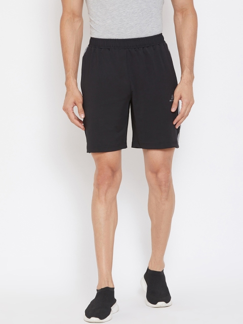 

Athleto Men Black Solid Regular Fit Sports Shorts