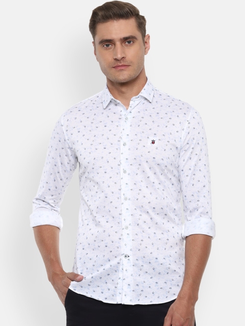 

Louis Philippe Sport Men White & Navy Blue Slim Fit Printed Casual Shirt