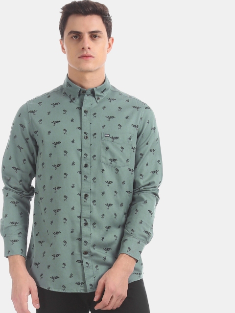 

Arrow Sport Men Green & Black Regular Fit Printed Casual Shirt