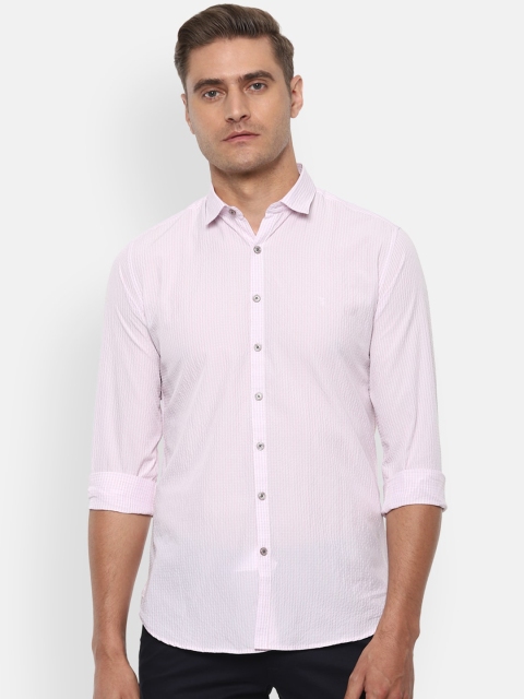 

V Dot Men Pink Slim Fit Checked Casual Shirt