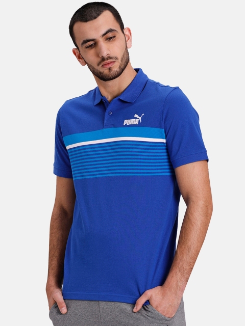 

Puma Men Blue Colourblocked Polo Collar T-shirt