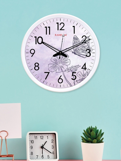 

RANDOM White & Pink Butterfly Printed Analogue Wall Clock
